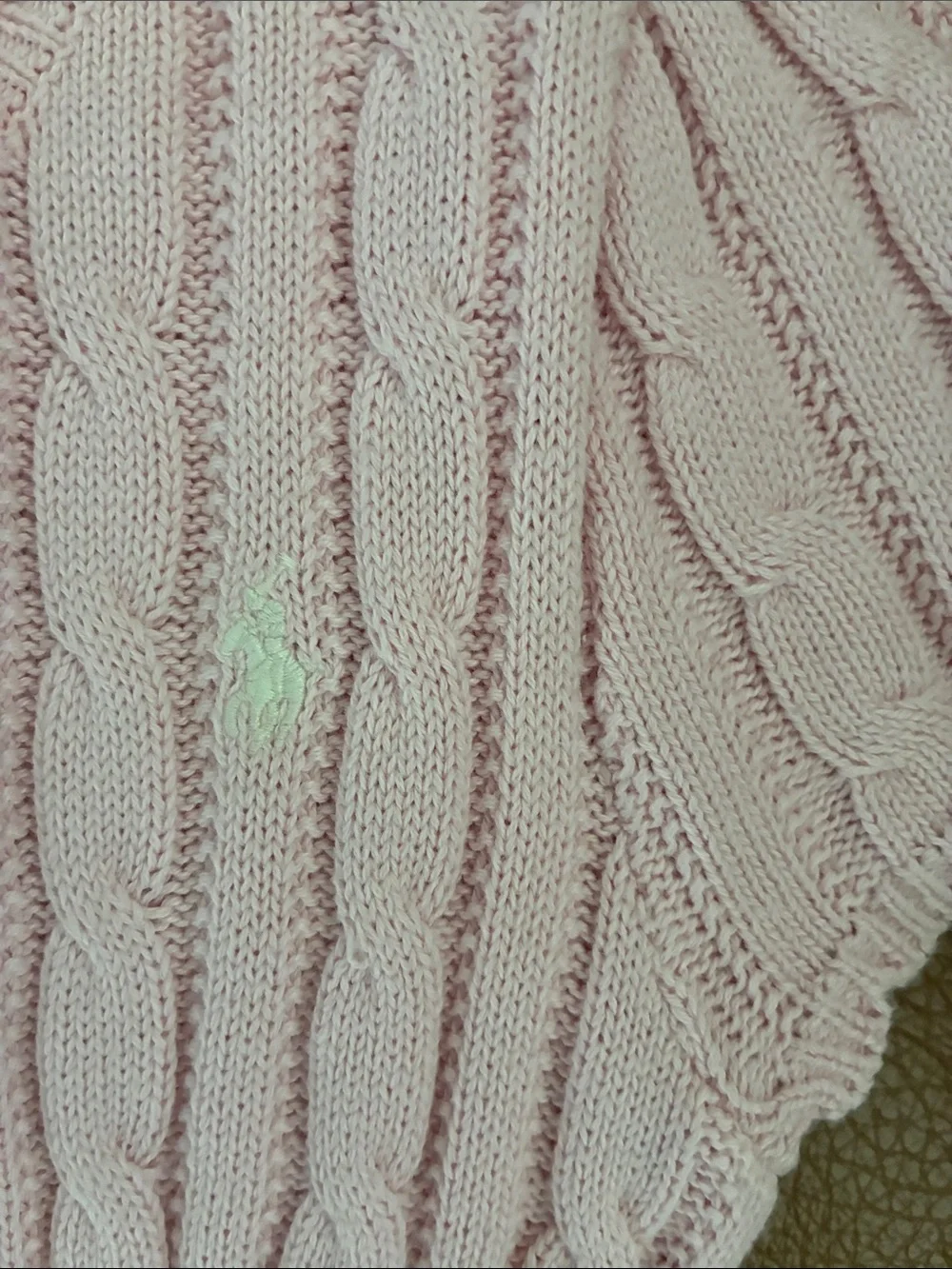 Ralph Lauren Light Pink Cable-Knit Flared Hem Dress for Kids